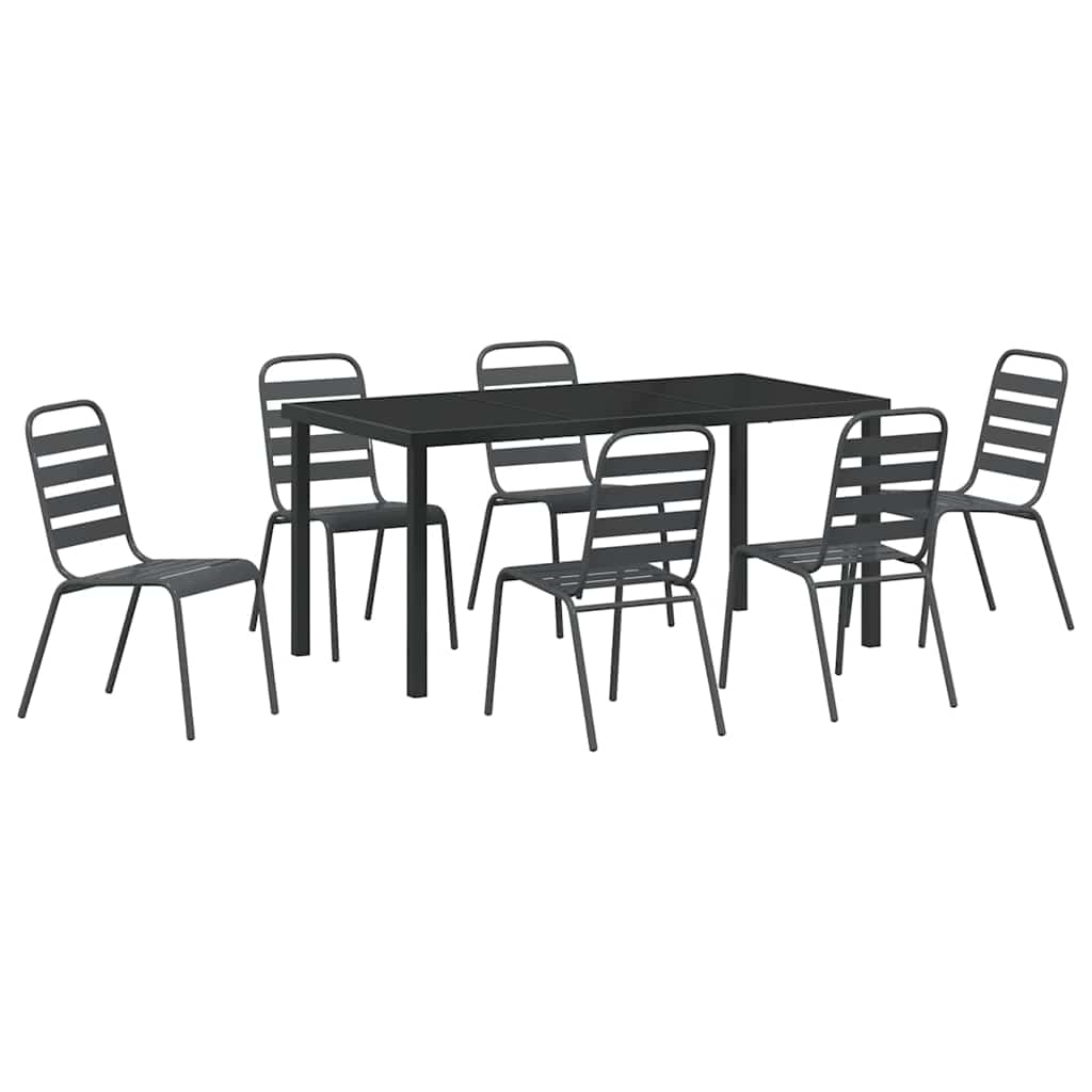 Ensemble de salle à manger pour jardin 7 pcs Anthracite - XIOS