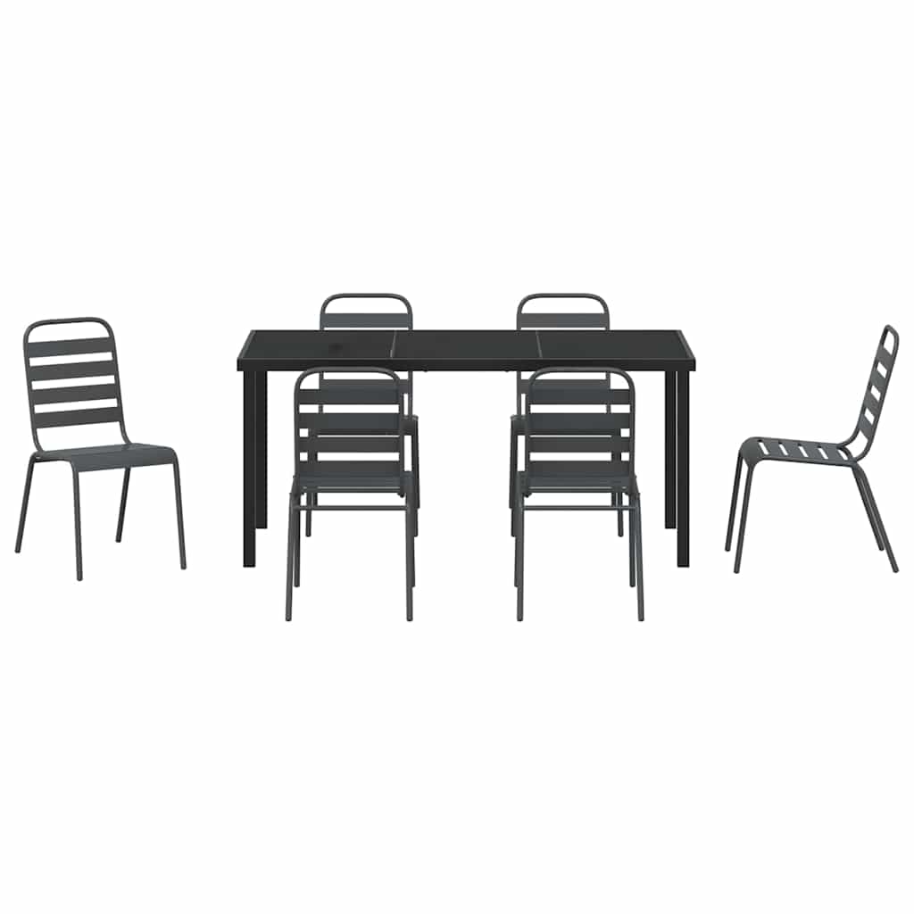 Ensemble de salle à manger pour jardin 7 pcs Anthracite - XIOS