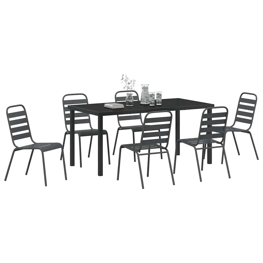 Ensemble de salle à manger pour jardin 7 pcs Anthracite - XIOS