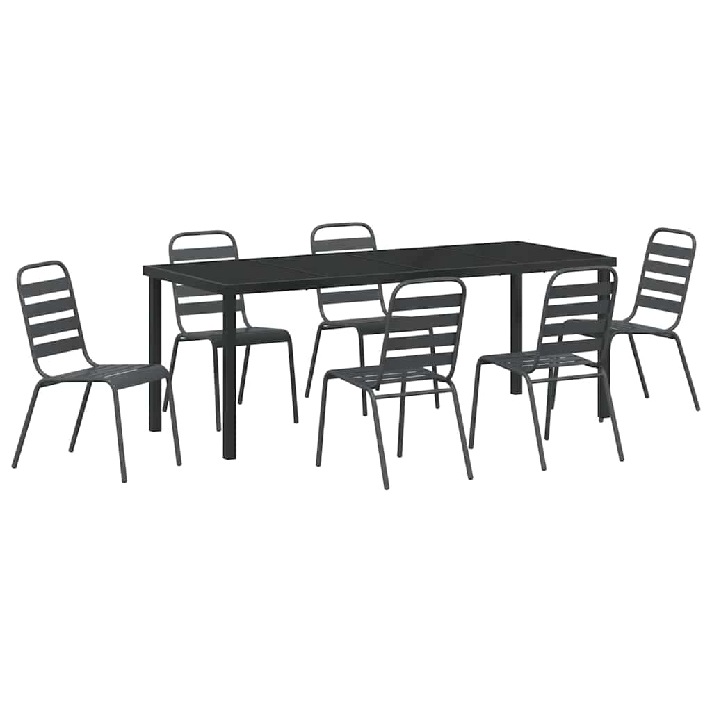 Ensemble de salle à manger pour jardin 7 pcs Anthracite - XIOS