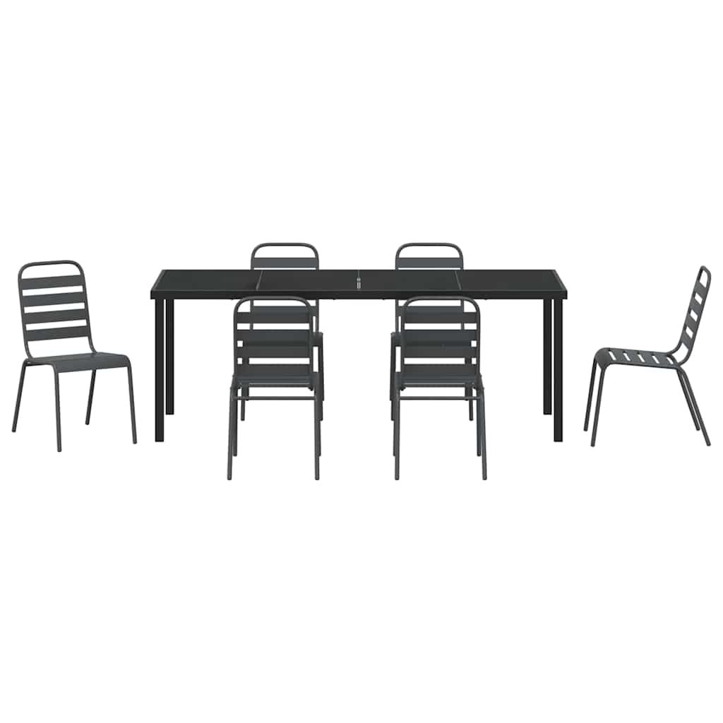 Ensemble de salle à manger pour jardin 7 pcs Anthracite - XIOS