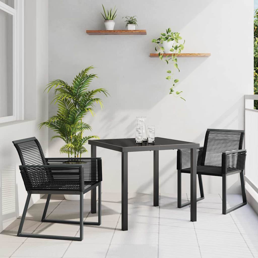 Ensemble de salle à manger pour jardin 3 pcs Noir - XIOS