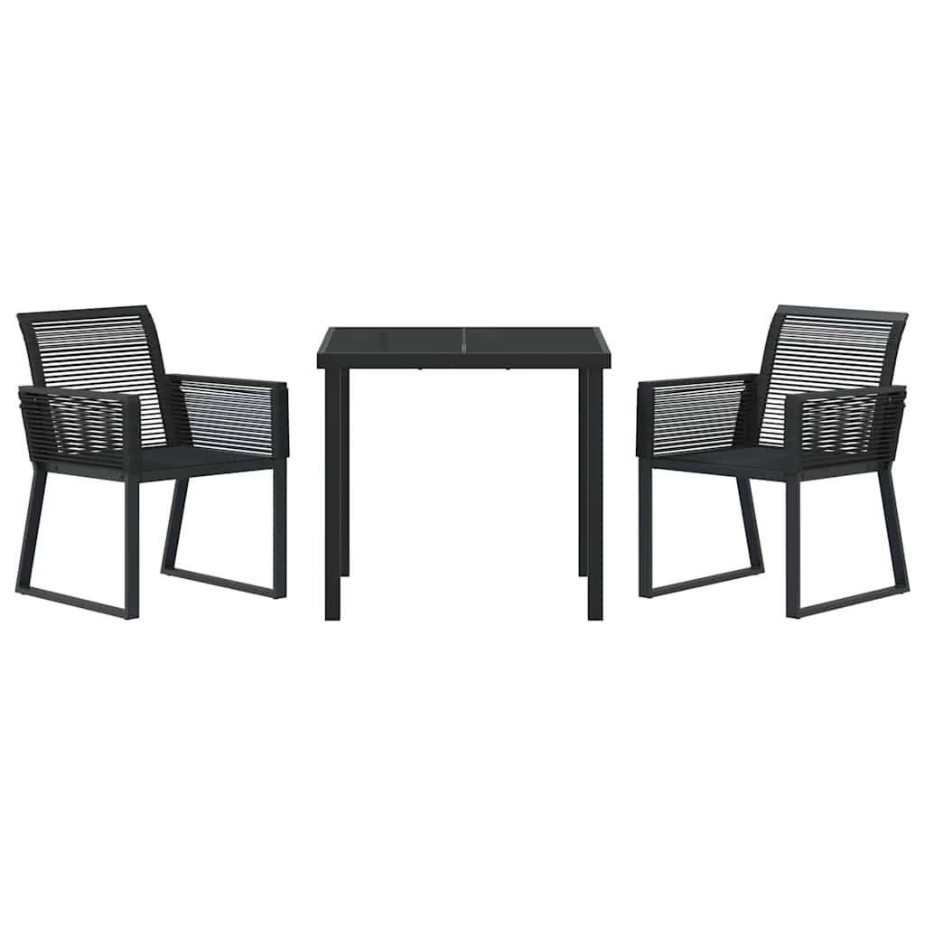 Ensemble de salle à manger pour jardin 3 pcs Noir - XIOS