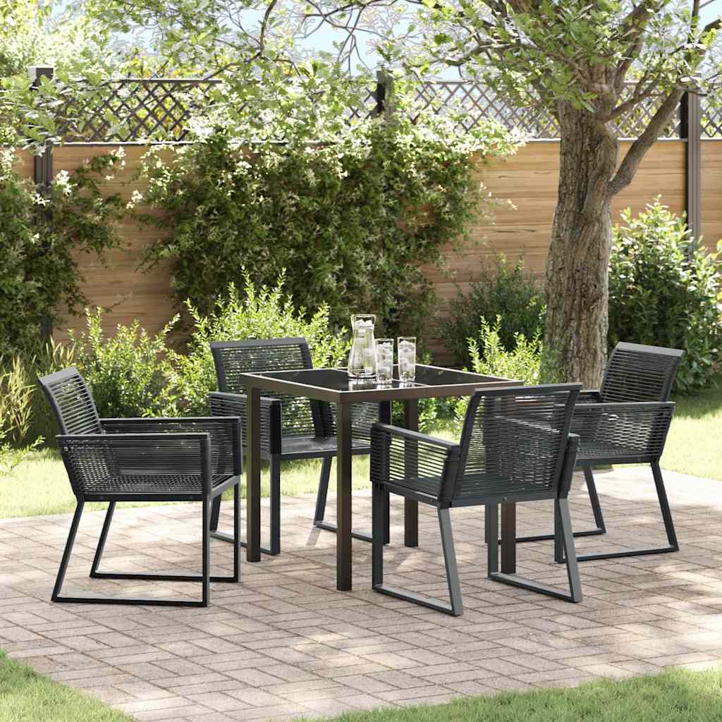 Ensemble de salle à manger pour jardin 5 pcs Noir - XIOS