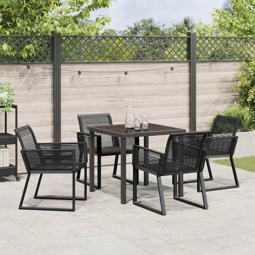 Ensemble de salle à manger pour jardin 5 pcs Noir - XIOS