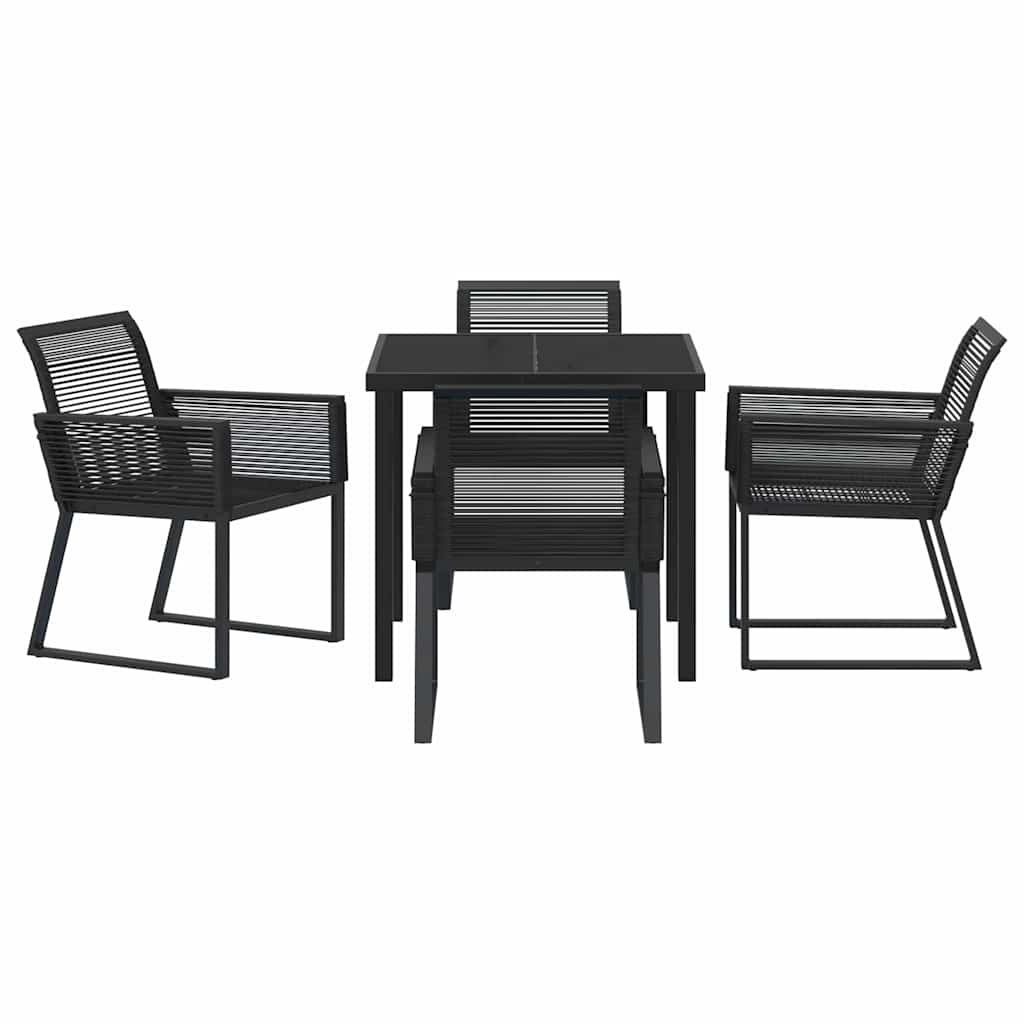Ensemble de salle à manger pour jardin 5 pcs Noir - XIOS