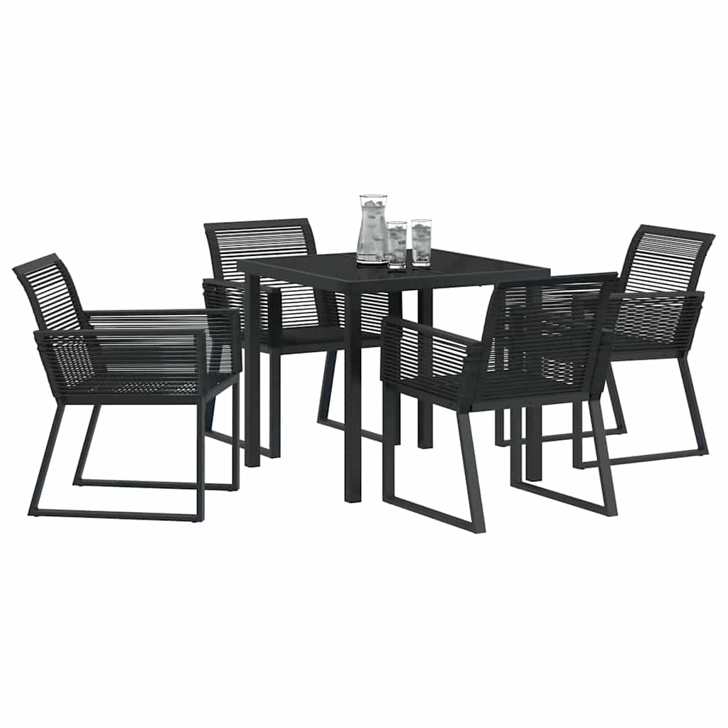 Ensemble de salle à manger pour jardin 5 pcs Noir - XIOS