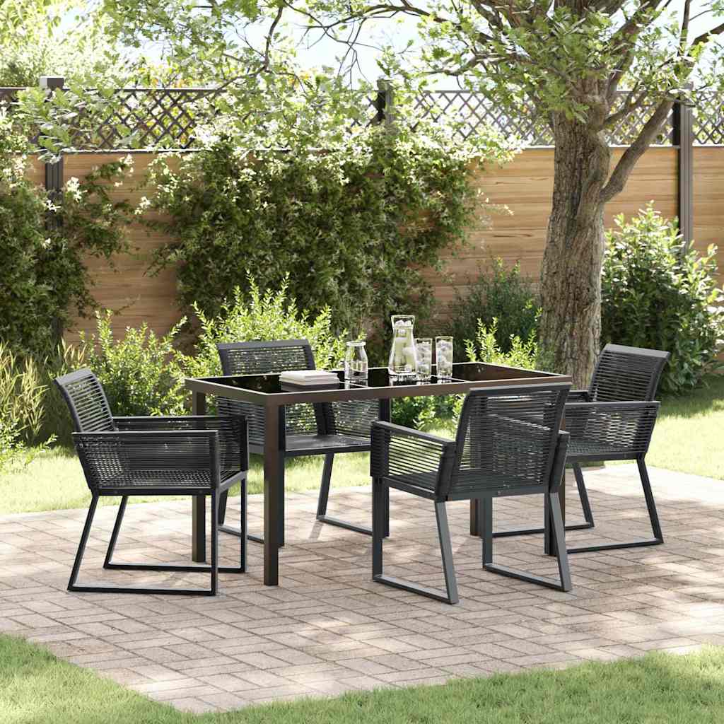 Ensemble de salle à manger pour jardin 5 pcs Noir - XIOS