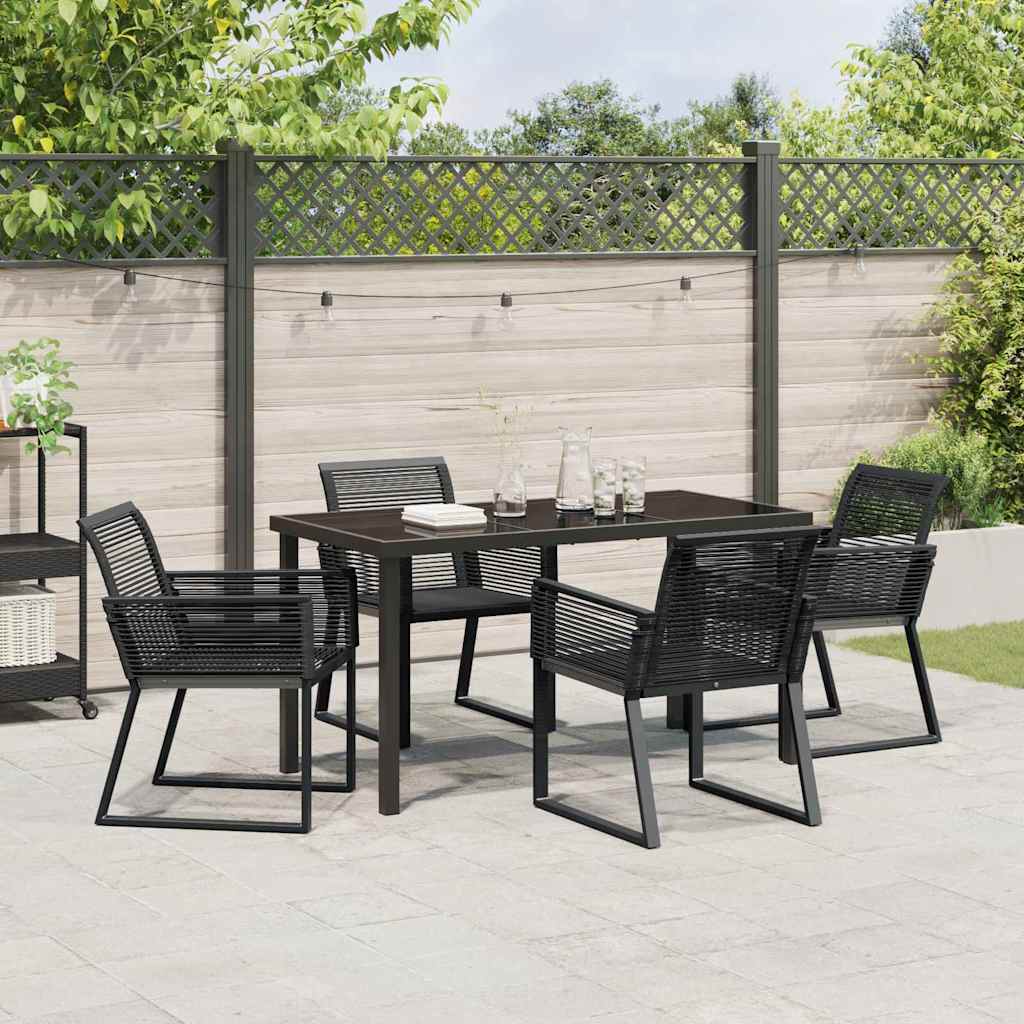 Ensemble de salle à manger pour jardin 5 pcs Noir - XIOS