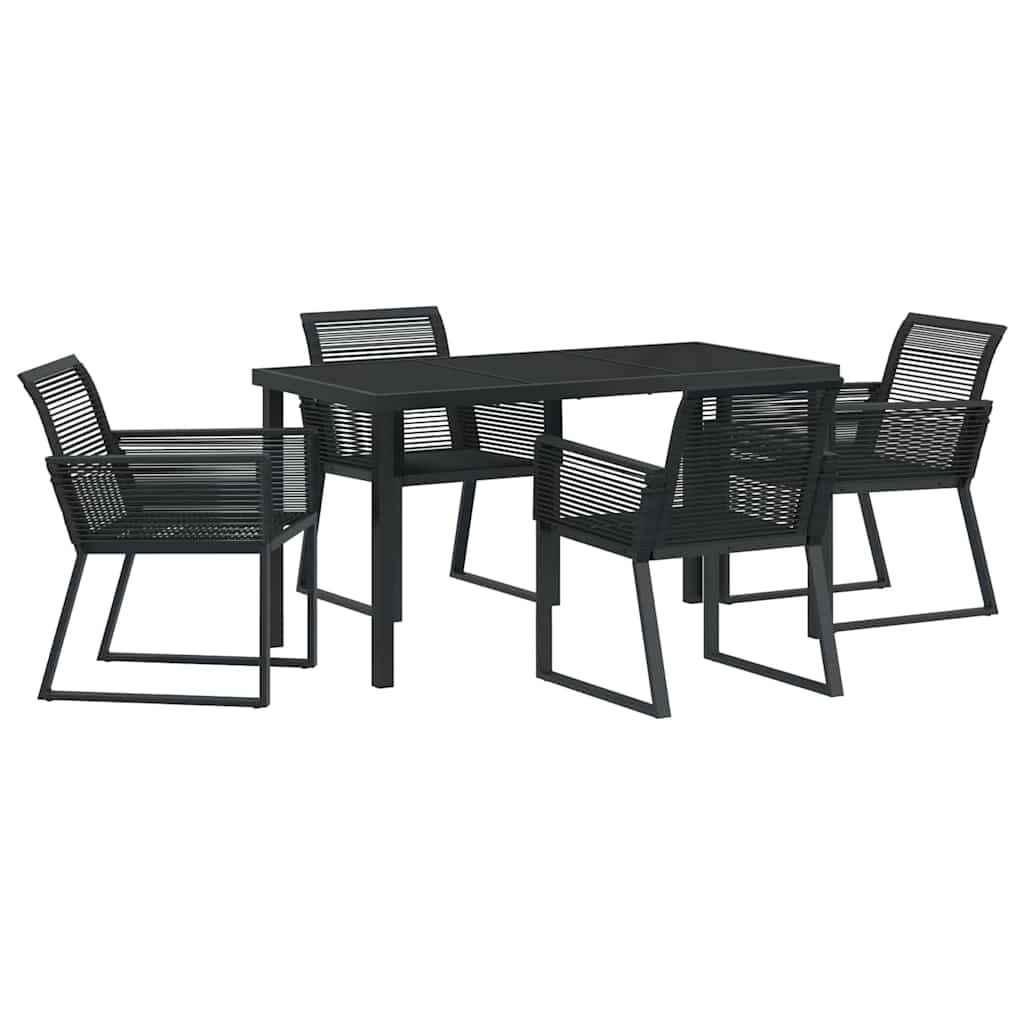 Ensemble de salle à manger pour jardin 5 pcs Noir - XIOS