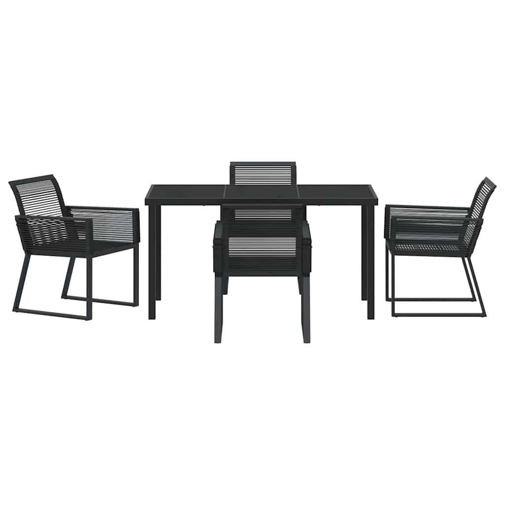 Ensemble de salle à manger pour jardin 5 pcs Noir - XIOS