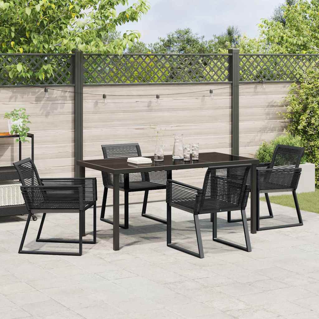 Ensemble de salle à manger pour jardin 5 pcs Noir - XIOS