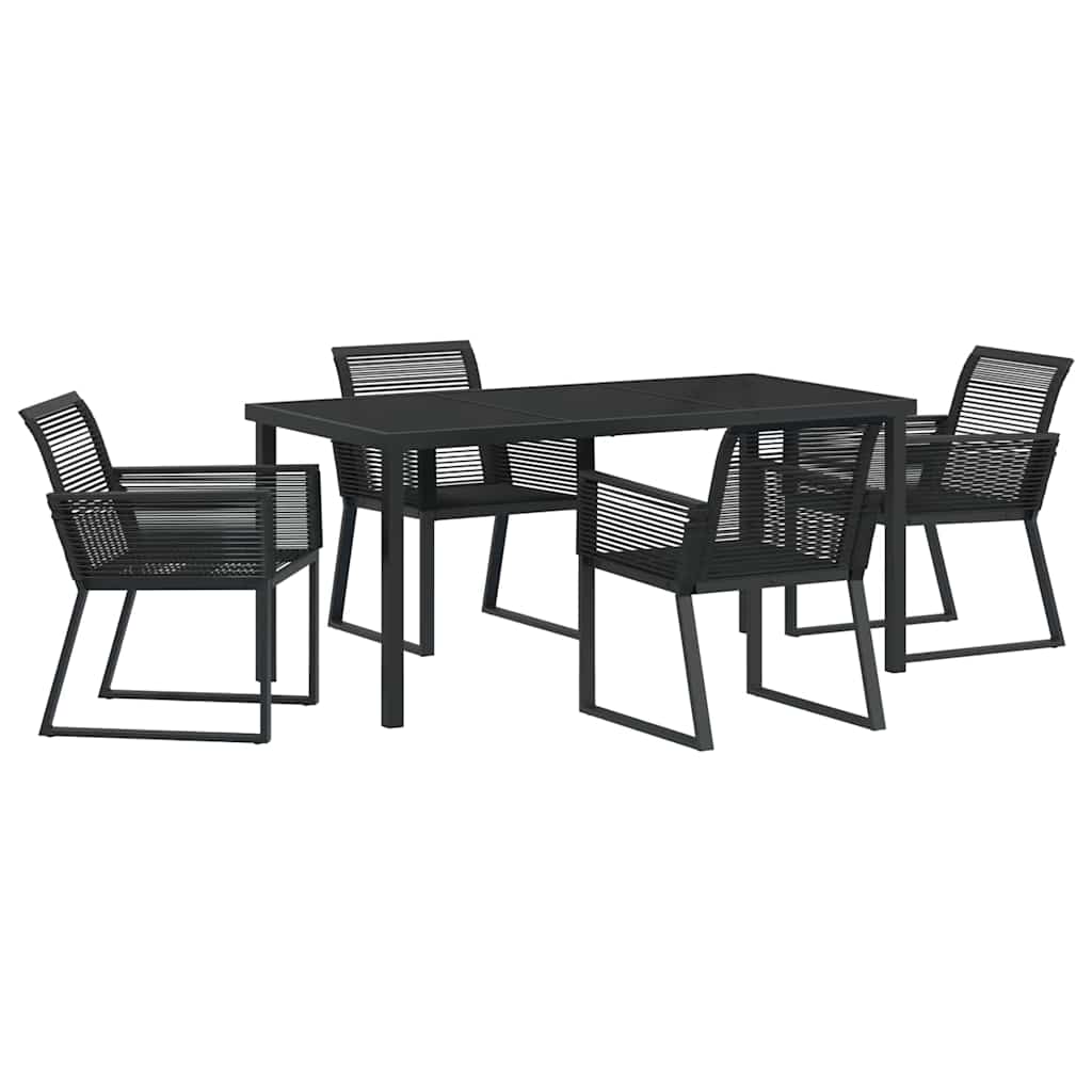 Ensemble de salle à manger pour jardin 5 pcs Noir - XIOS