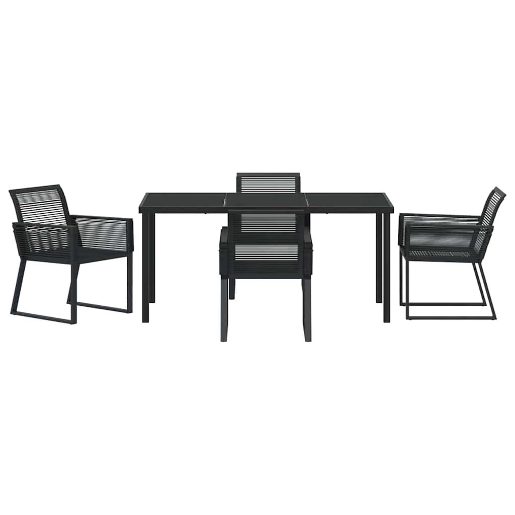 Ensemble de salle à manger pour jardin 5 pcs Noir - XIOS
