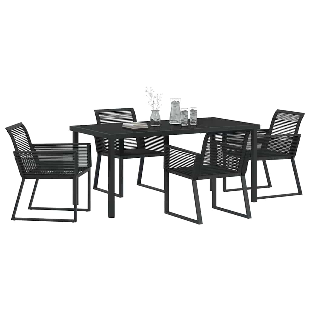 Ensemble de salle à manger pour jardin 5 pcs Noir - XIOS