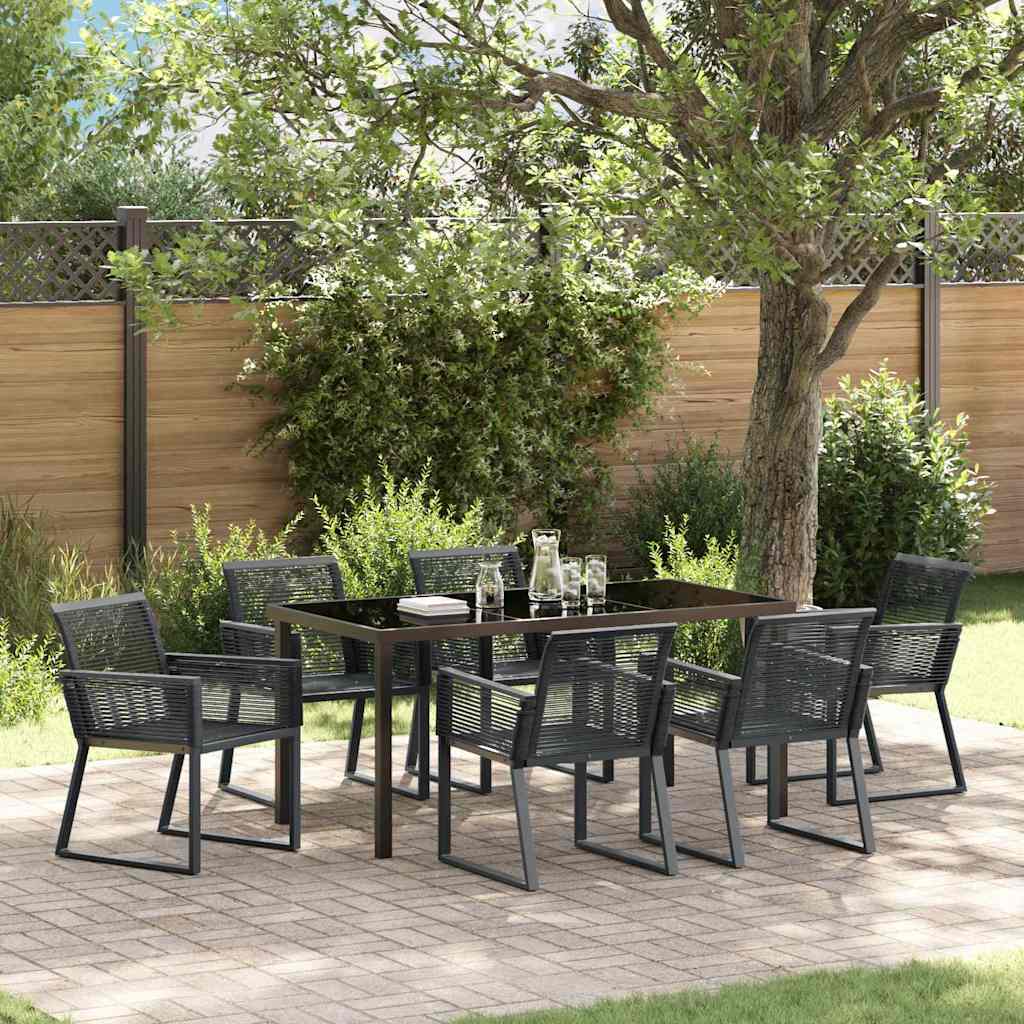 Ensemble de salle à manger pour jardin 7 pcs Noir - XIOS