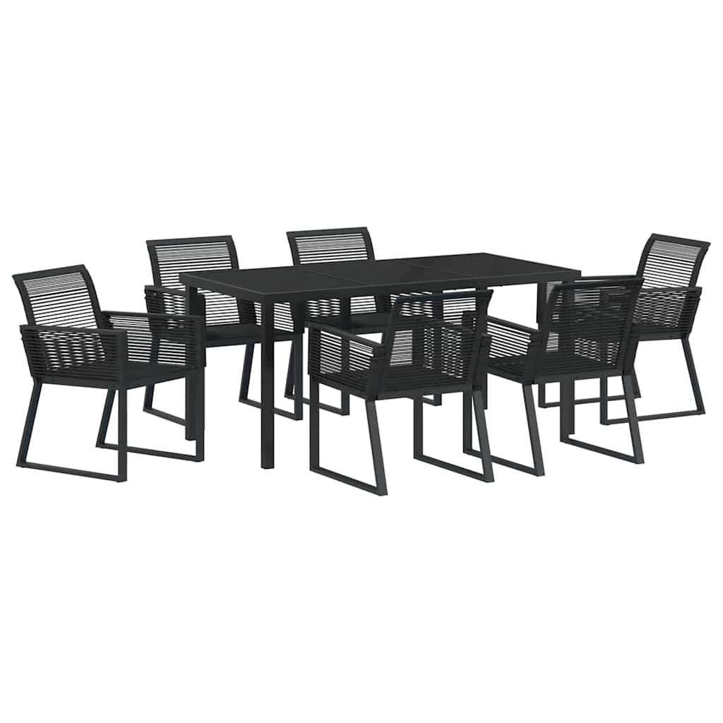 Ensemble de salle à manger pour jardin 7 pcs Noir - XIOS