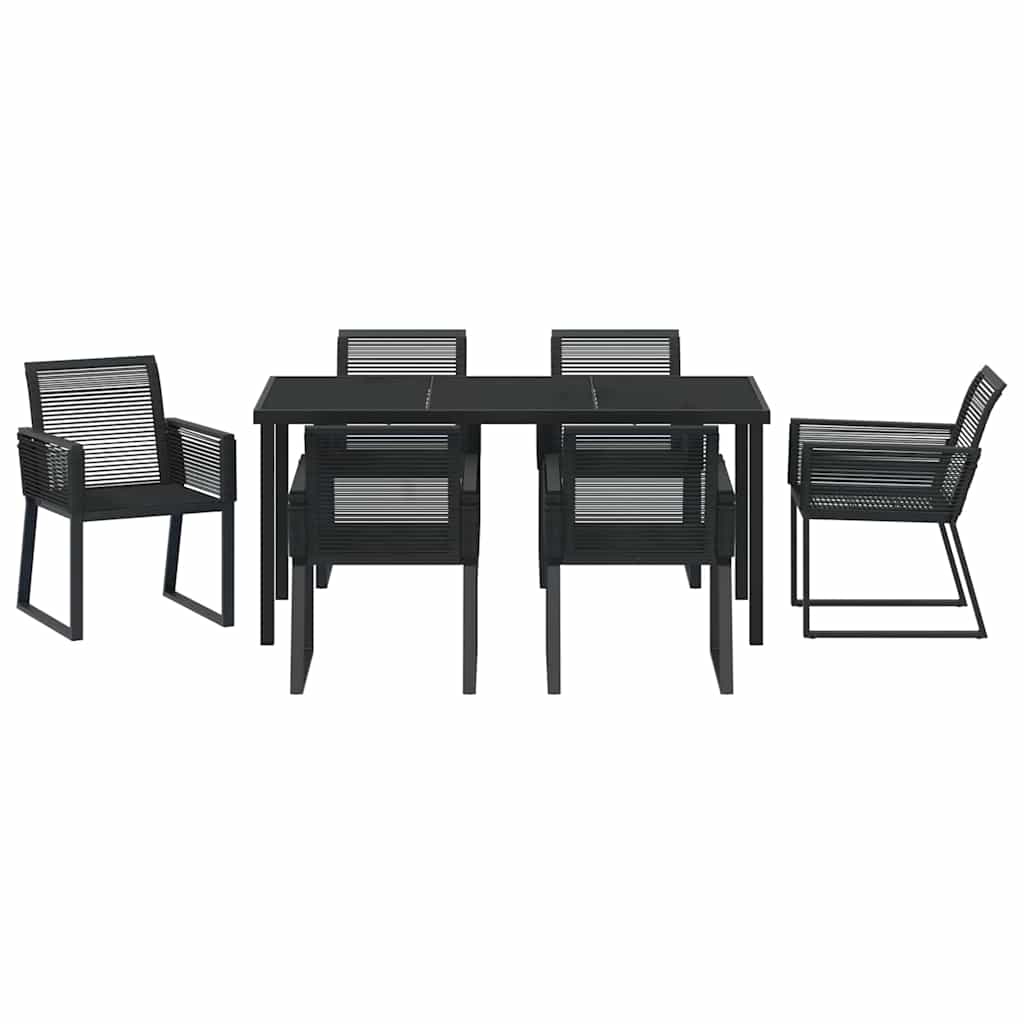 Ensemble de salle à manger pour jardin 7 pcs Noir - XIOS
