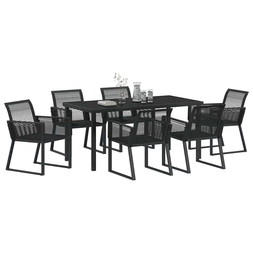 Ensemble de salle à manger pour jardin 7 pcs Noir - XIOS