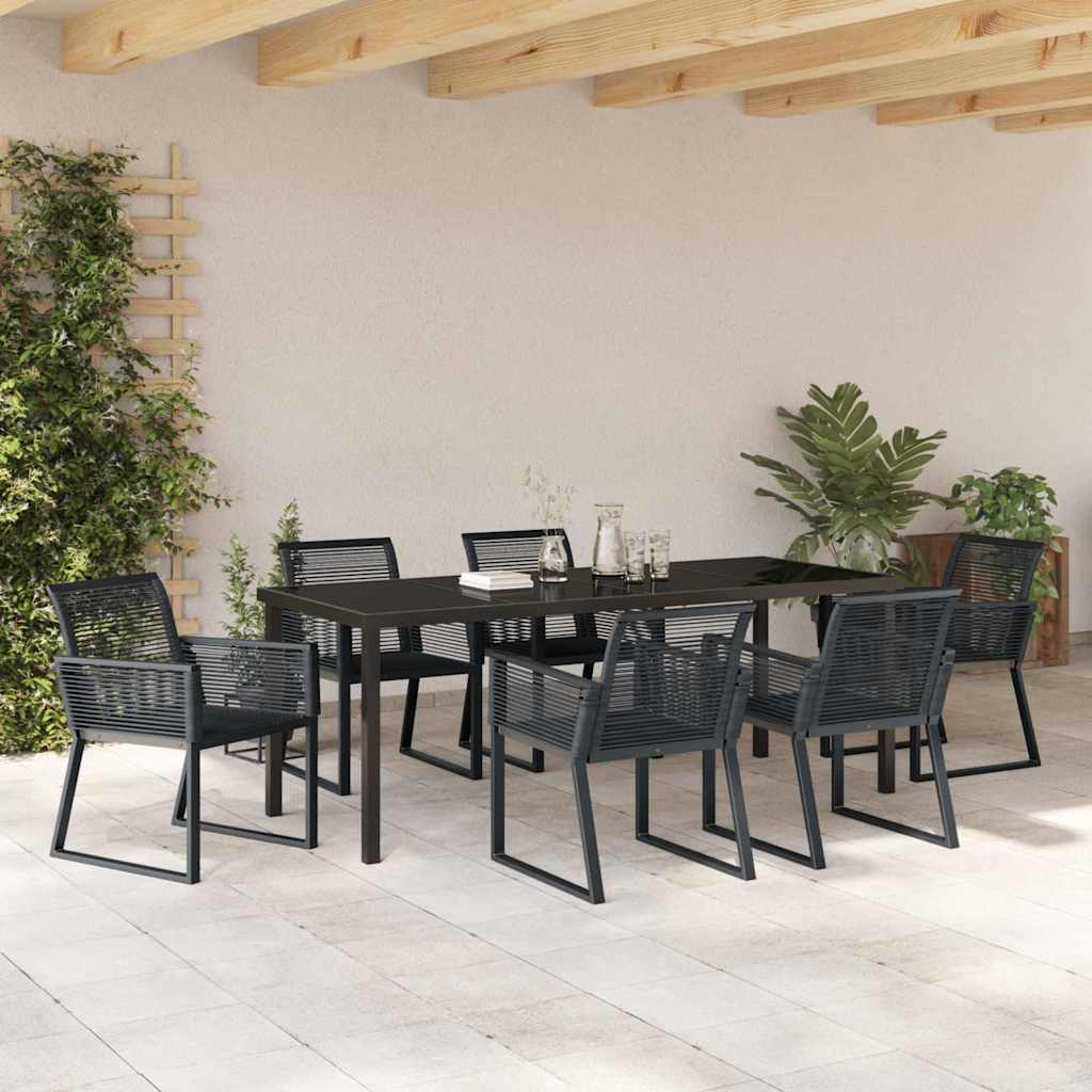 Ensemble de salle à manger pour jardin 7 pcs Noir - XIOS