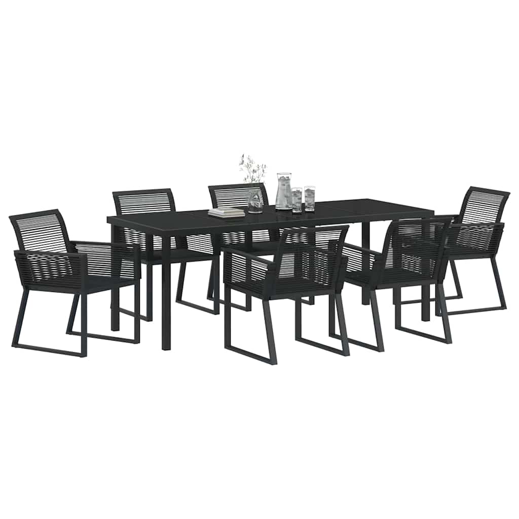 Ensemble de salle à manger pour jardin 7 pcs Noir - XIOS
