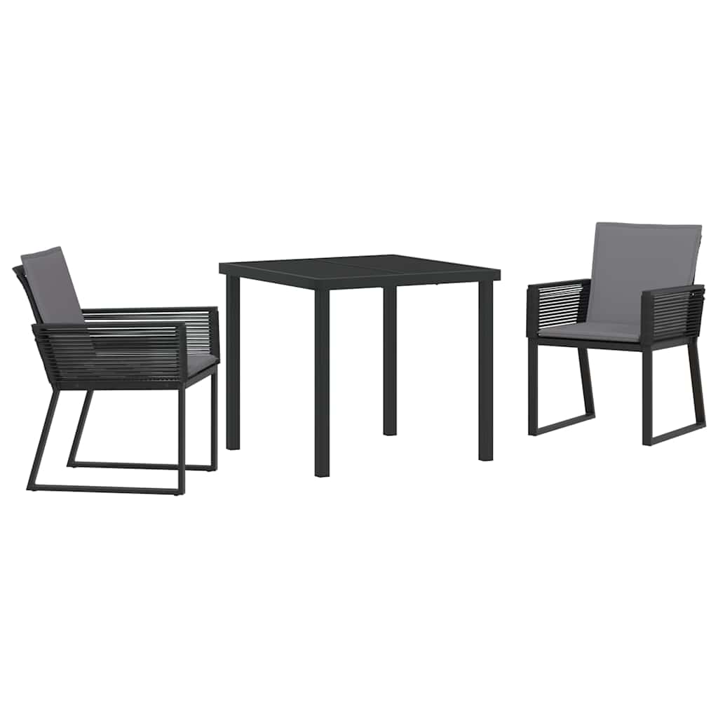 Ensemble de salle à manger pour jardin 3 pcs Noir - XIOS