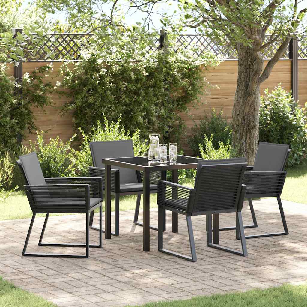 Ensemble de salle à manger pour jardin 5 pcs Noir - XIOS