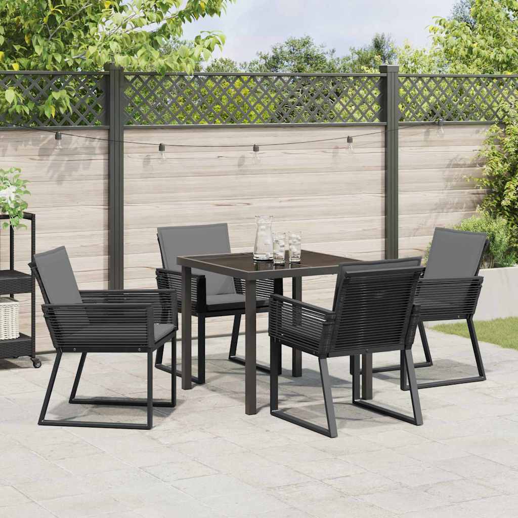 Ensemble de salle à manger pour jardin 5 pcs Noir - XIOS