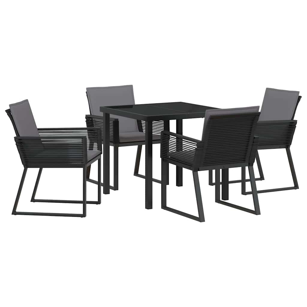 Ensemble de salle à manger pour jardin 5 pcs Noir - XIOS