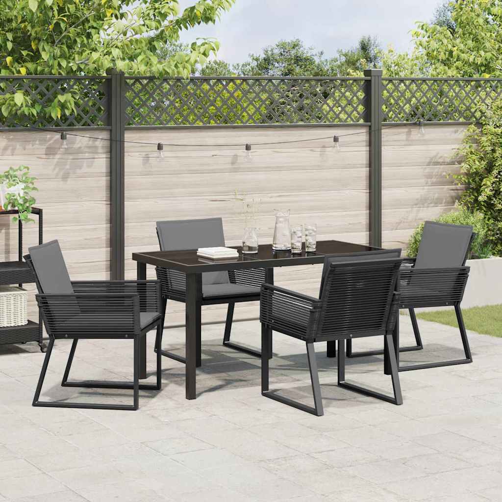 Ensemble de salle à manger pour jardin 5 pcs Noir - XIOS