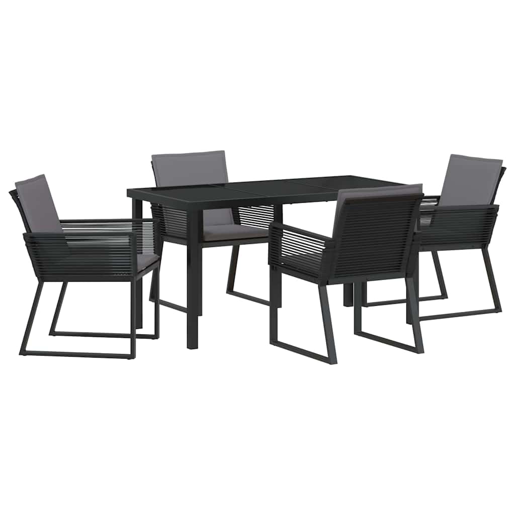 Ensemble de salle à manger pour jardin 5 pcs Noir - XIOS