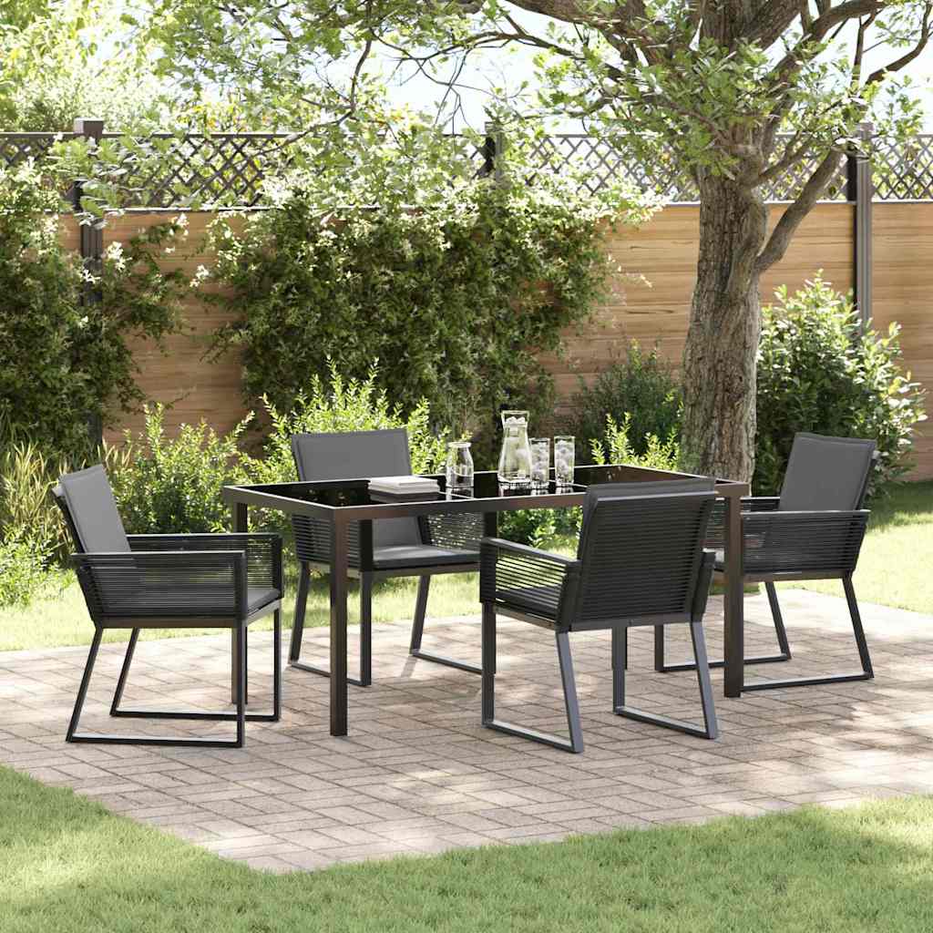 Ensemble de salle à manger pour jardin 5 pcs Noir - XIOS