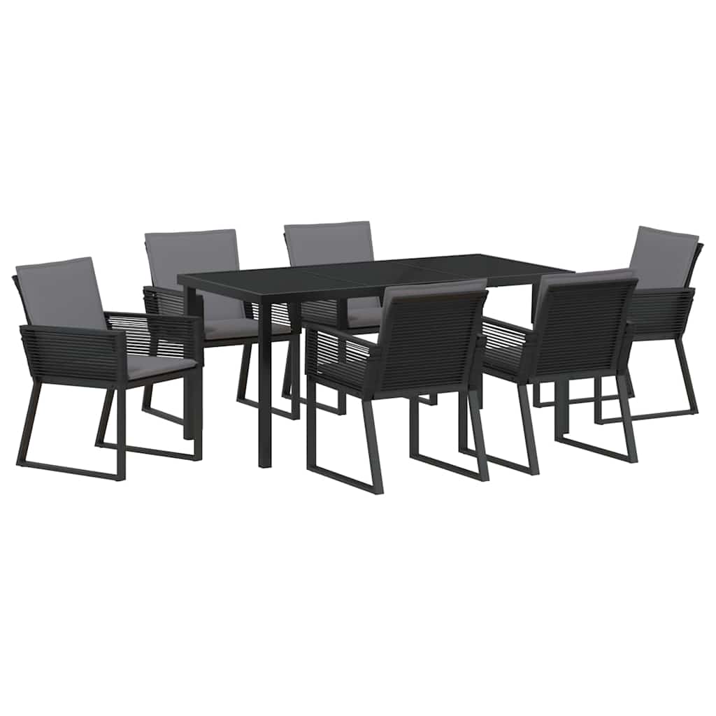 Ensemble de salle à manger pour jardin 7 pcs Noir - XIOS
