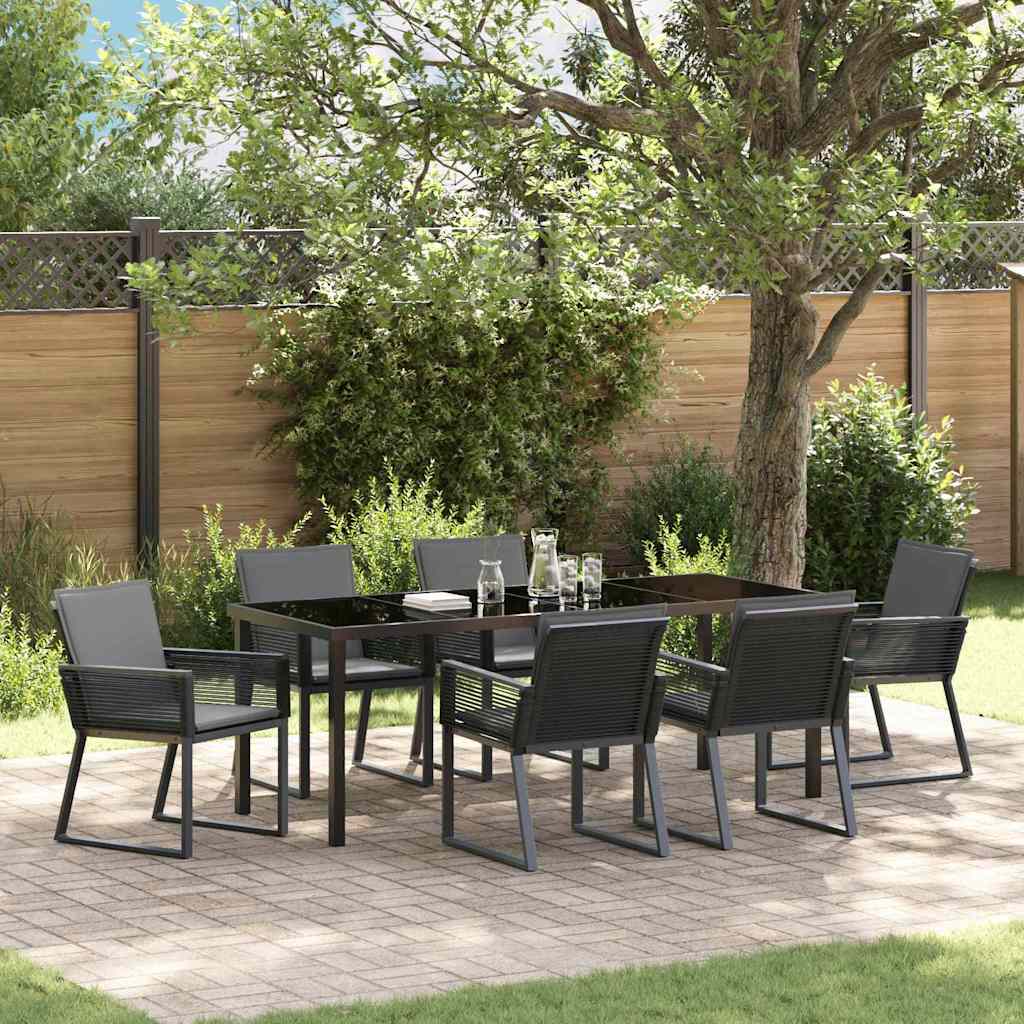 Ensemble de salle à manger pour jardin 7 pcs Noir - XIOS