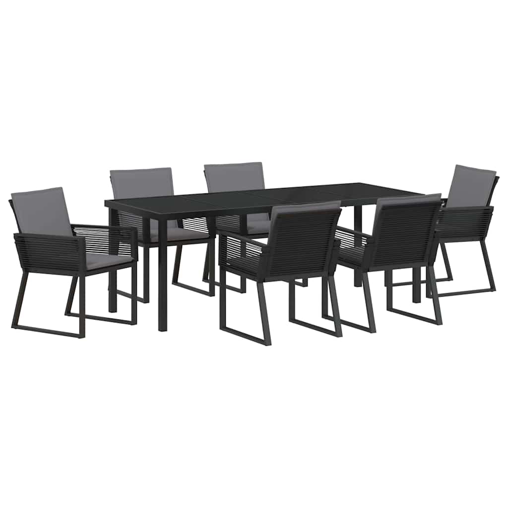 Ensemble de salle à manger pour jardin 7 pcs Noir - XIOS