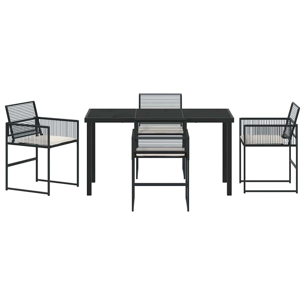 Ensemble de salle à manger pour jardin 5 pcs Noir polyrotin - XIOS