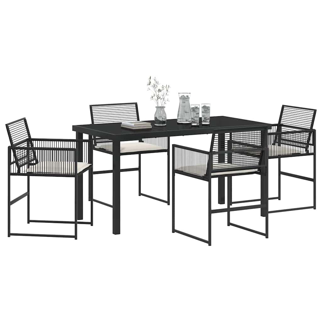 Ensemble de salle à manger pour jardin 5 pcs Noir polyrotin - XIOS