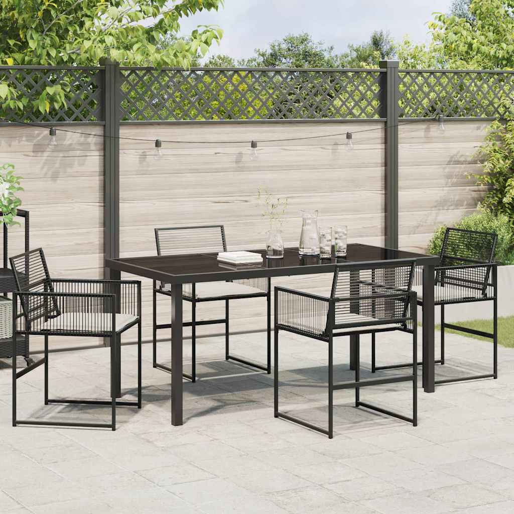 Ensemble de salle à manger pour jardin 5 pcs Noir polyrotin - XIOS