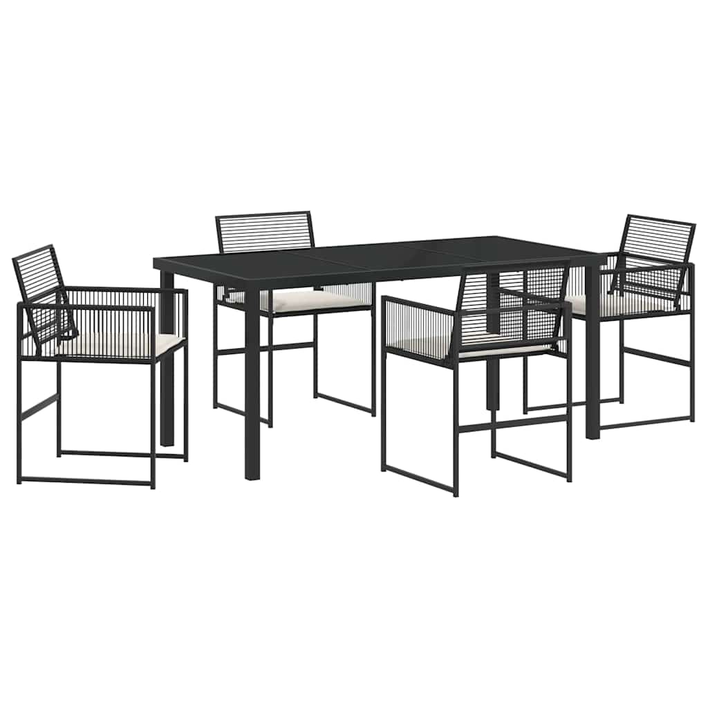Ensemble de salle à manger pour jardin 5 pcs Noir polyrotin - XIOS