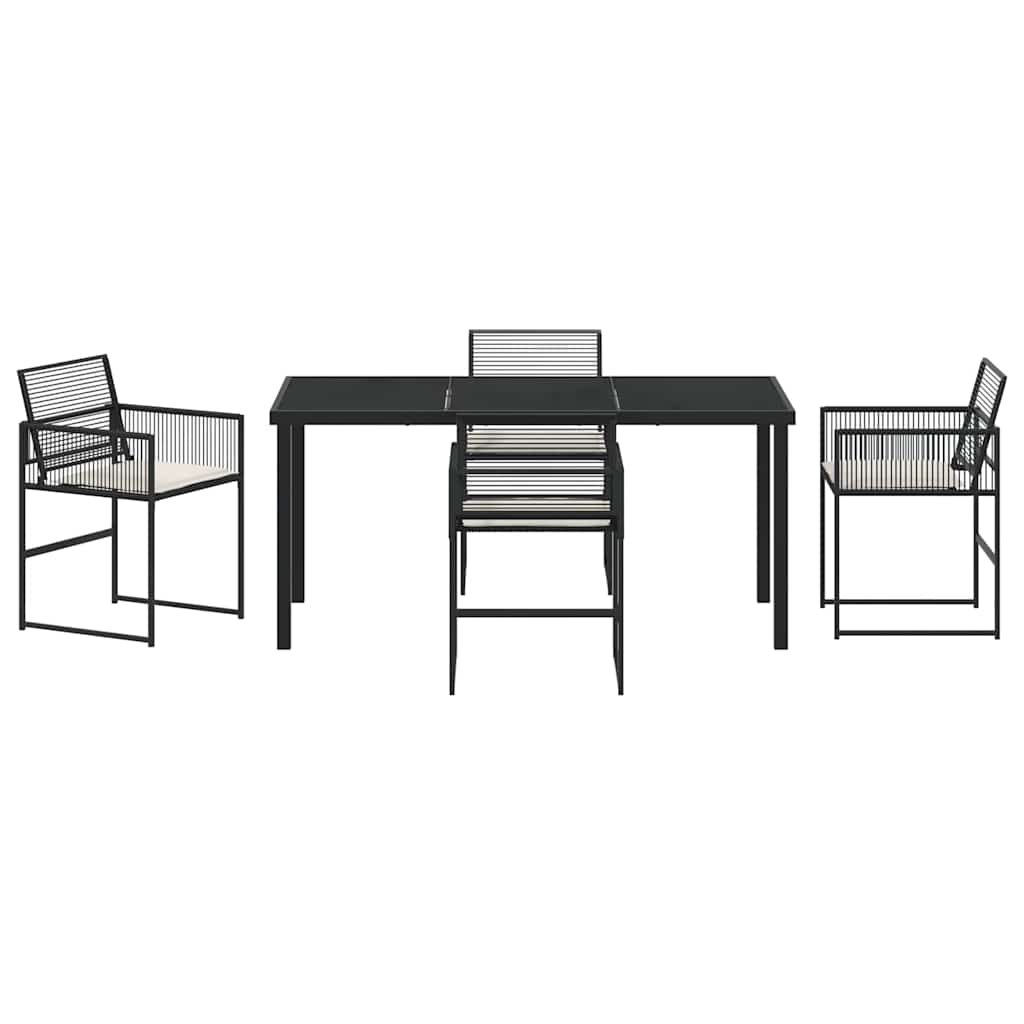 Ensemble de salle à manger pour jardin 5 pcs Noir polyrotin - XIOS
