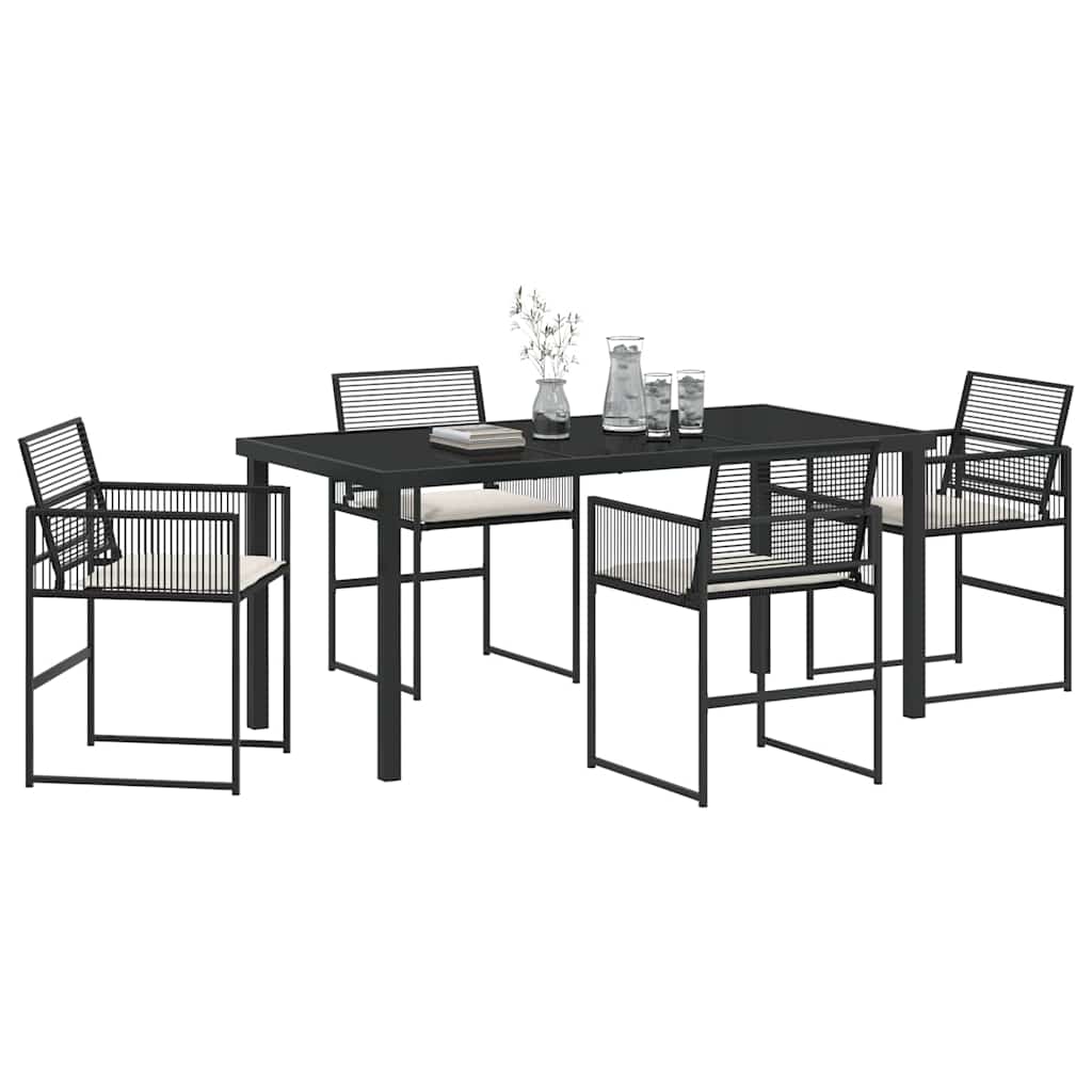 Ensemble de salle à manger pour jardin 5 pcs Noir polyrotin - XIOS