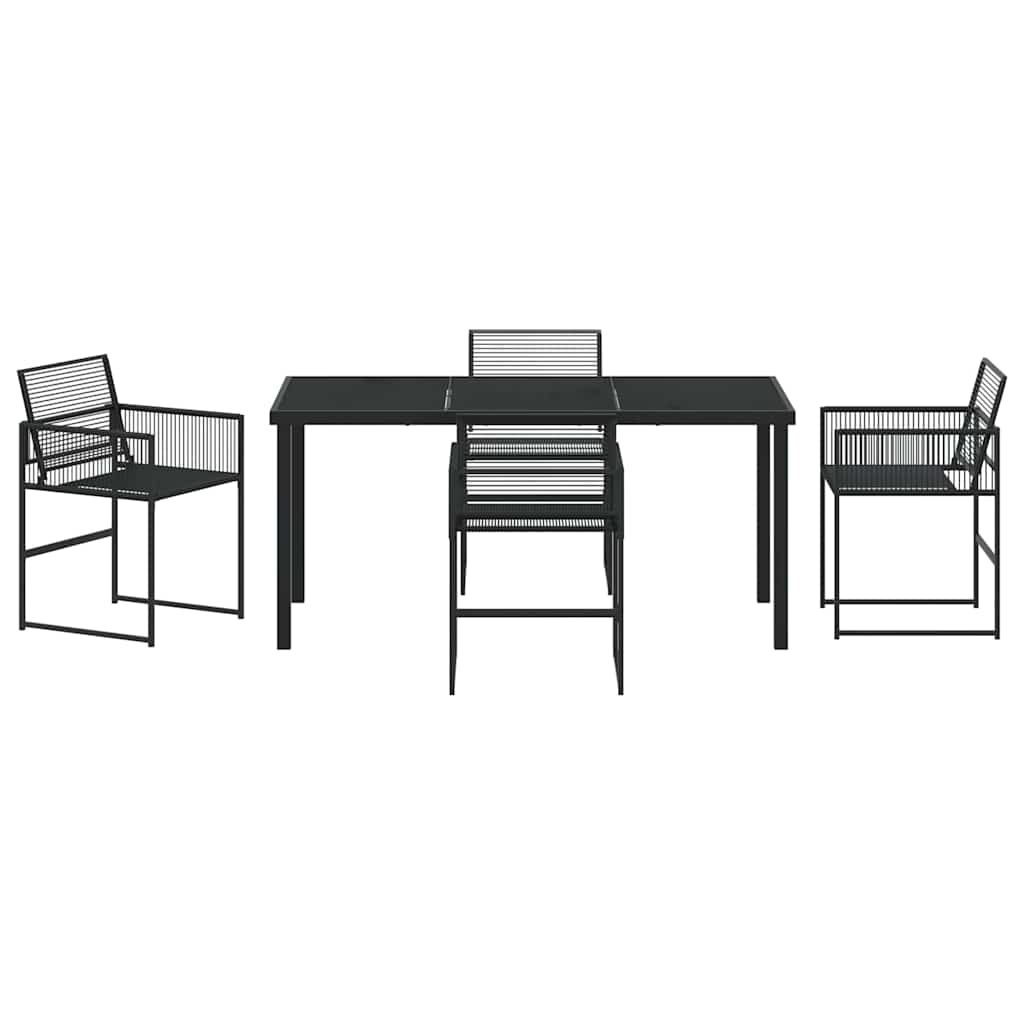 Ensemble de salle à manger pour jardin 5 pcs Noir polyrotin - XIOS