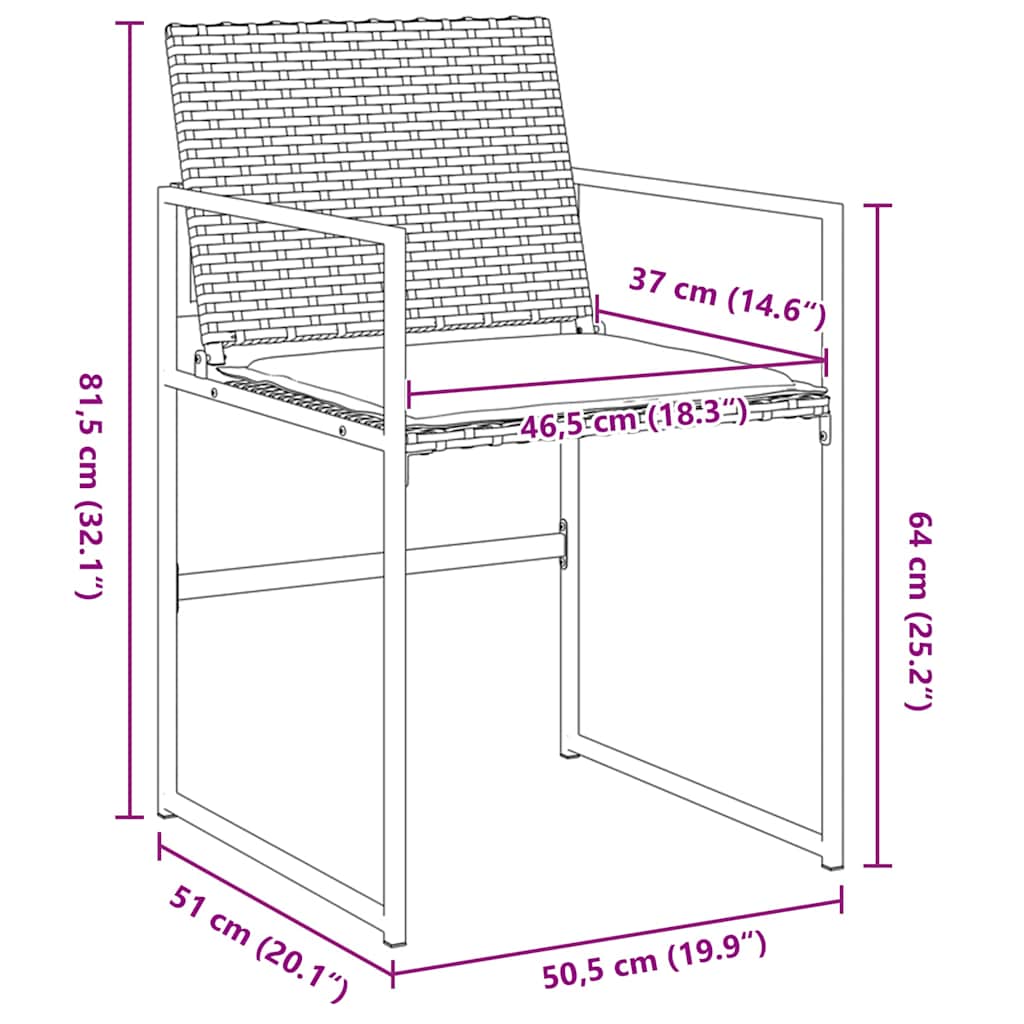 Ensemble de salle à manger pour jardin 5 pcs Noir et Crème - XIOS