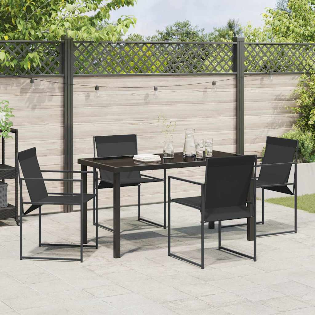 Ensemble de salle à manger pour jardin 5 pcs Noir - XIOS