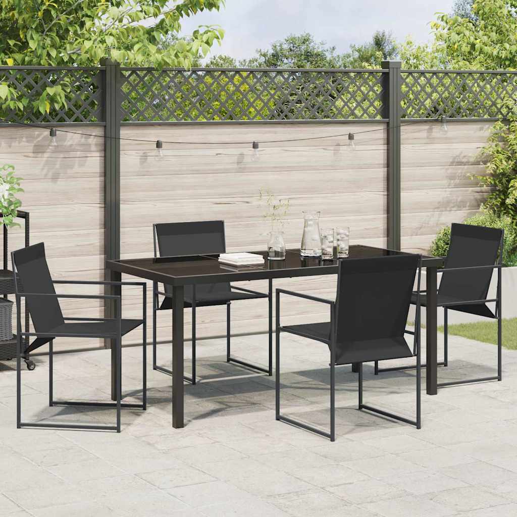 Ensemble de salle à manger pour jardin 5 pcs Noir - XIOS
