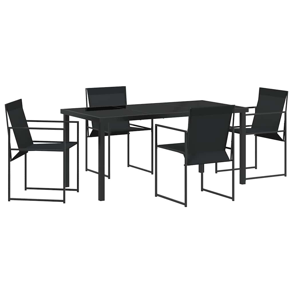 Ensemble de salle à manger pour jardin 5 pcs Noir - XIOS