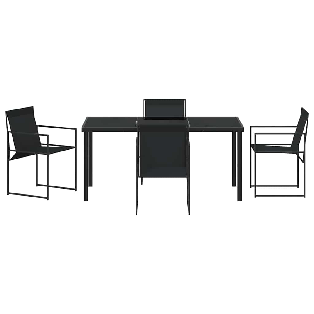 Ensemble de salle à manger pour jardin 5 pcs Noir - XIOS