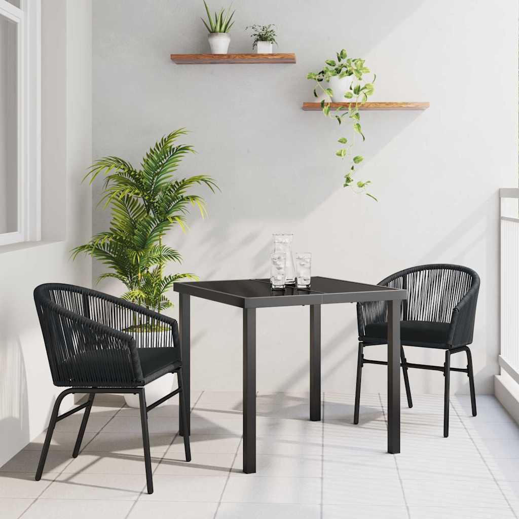 Ensemble de salle à manger pour jardin 3 pcs Noir - XIOS