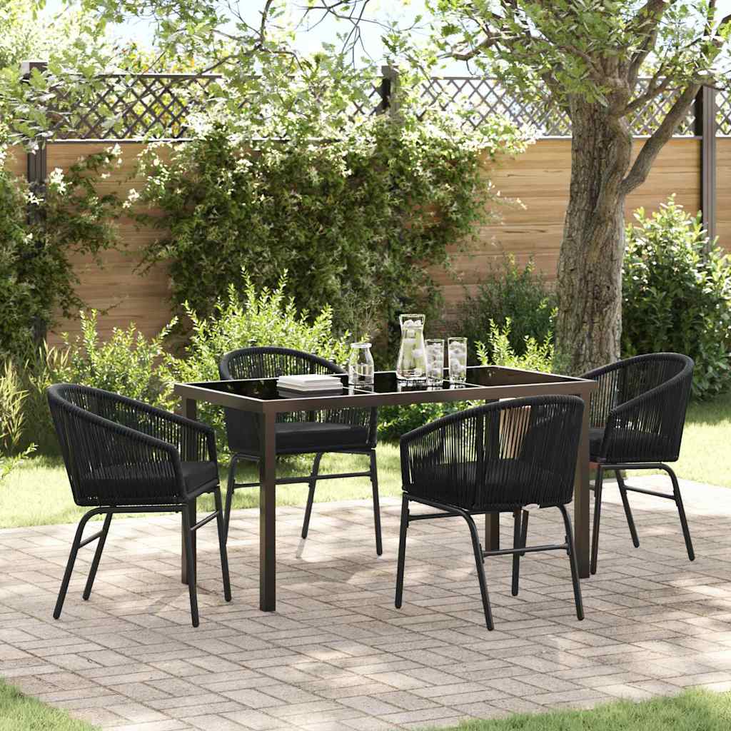 Ensemble de salle à manger pour jardin 5 pcs Noir - XIOS