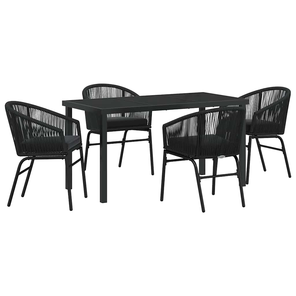 Ensemble de salle à manger pour jardin 5 pcs Noir - XIOS